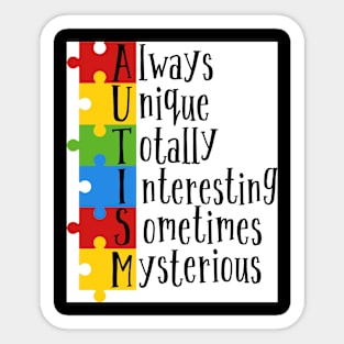 Autism Unique Awareness Sticker